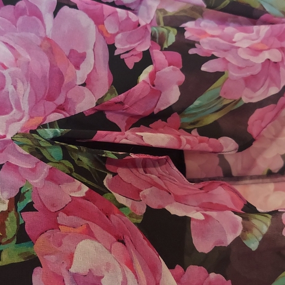 The Kooples Floral Print Short Sleeve Frilly Dress with Ruffle Details Size S/M - Picture 8 of 16